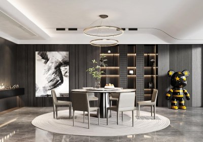 现代家居餐厅3D模型下载